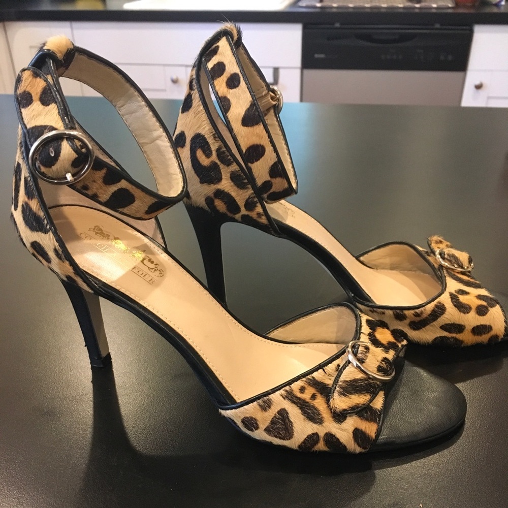 Leopard print heels, Sz 7
